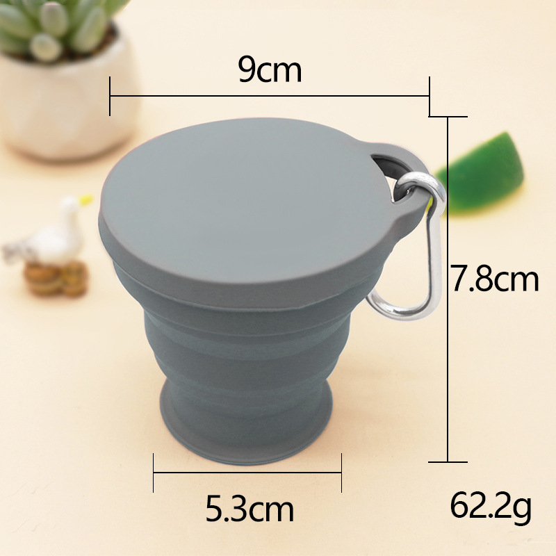 Ceașcă pliabilă din silicon, 180 ml, cu design de labă de pisică, călătorie portabilă, culoare unică