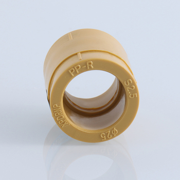 Жълти PPR фитинги за водопровод за тръби 1/2-inch и 3/4-inch, равномерен диаметър, прави връзки за дома