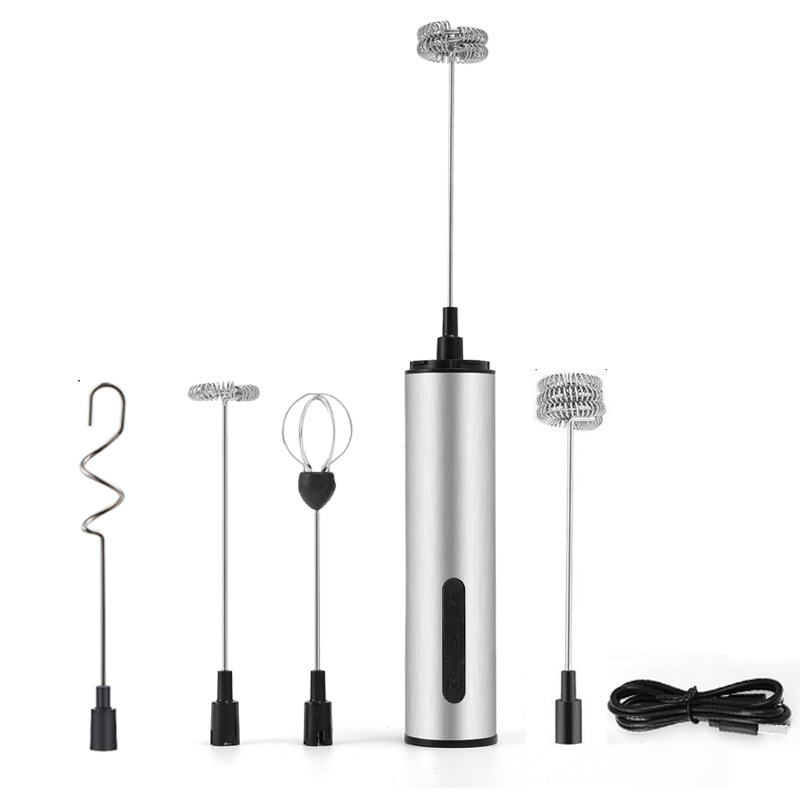 Bețișor de ou portabil din oțel inoxidabil, USB reîncărcabil, mixer de uz casnic, mini spumator de lapte