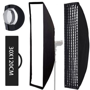Minrui softbox metalic, 30×120 cm, pentru iluminat de studio și video