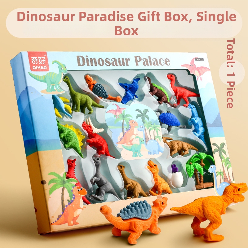 Qihao 8220 Sada detských karikatúrnych gúm – Princezná a dinosaurus, darčeková krabica hračka