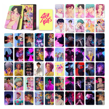 92 броя малки карти за K-pop Demon Slayer Girl Group колекция, Shaka Boy Group фотокарти, мини стикери и Lomo карти