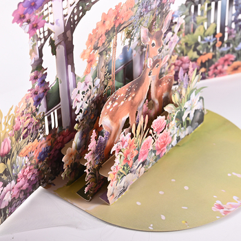 3D pop-up поздравителна картичка с плик, сватбено поканване, сгъваема, висококачествен минималистичен дизайн