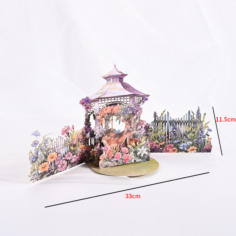 3D pop-up поздравителна картичка с плик, сватбено поканване, сгъваема, висококачествен минималистичен дизайн