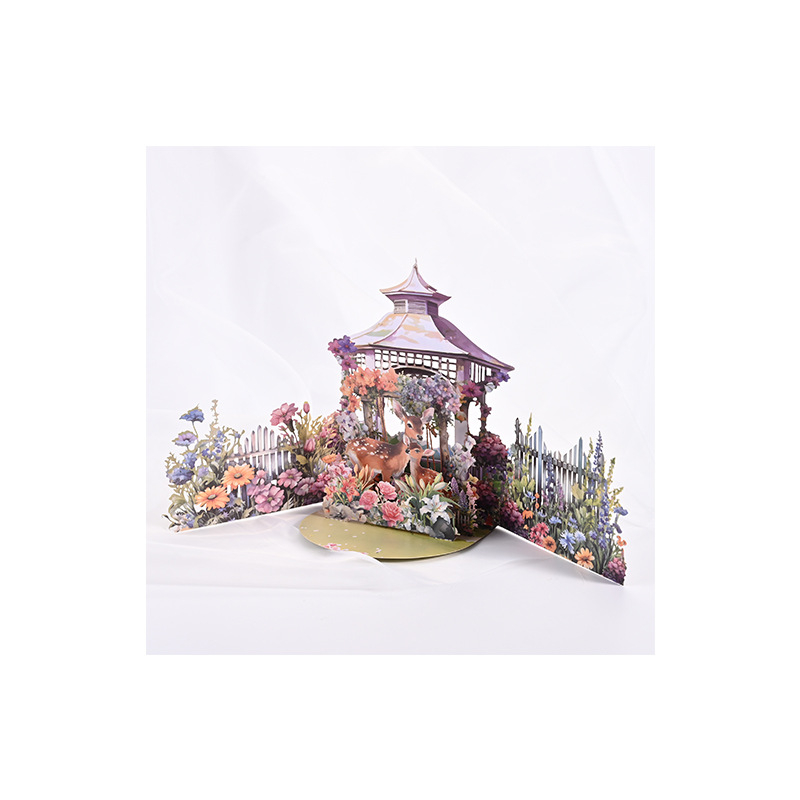 3D pop-up поздравителна картичка с плик, сватбено поканване, сгъваема, висококачествен минималистичен дизайн
