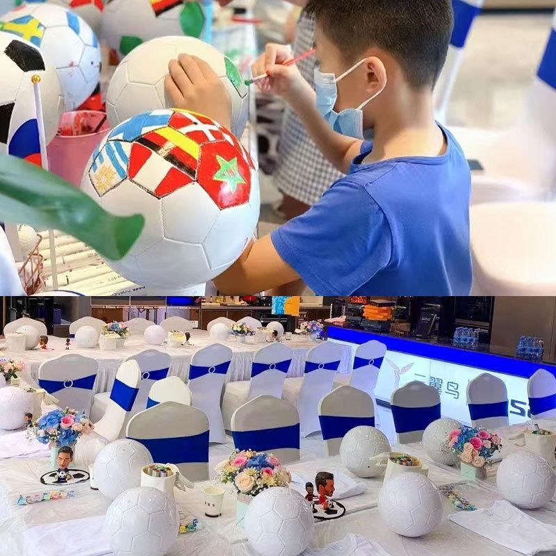 PVC nogometna lopta s DIY graffiti dizajnom na potpuno bijeloj površini, dizajn s potpisom, veličine 3, 4 i 5, šivana strojem