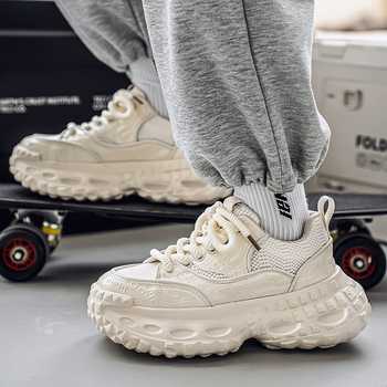 Muške tenisice dad shoes s debelim potplatom za povećanje visine, prozračan mrežasti gornji dio, casual sportske tenisice