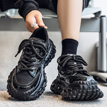 Muške tenisice dad shoes s debelim potplatom za povećanje visine, prozračan mrežasti gornji dio, casual sportske tenisice
