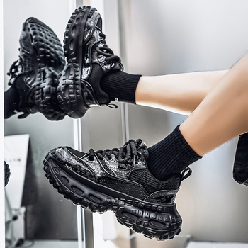 Muške tenisice dad shoes s debelim potplatom za povećanje visine, prozračan mrežasti gornji dio, casual sportske tenisice
