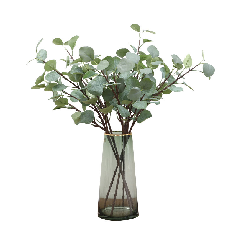 Изкуствена стена със листа евкалипта и Money Leaves, коприна зеленина, височина 46 cm, за домашна декорация, сватби и фотографски реквизит