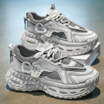 Zimske muške tenisice s prozračnim mrežastim gornjim dijelom, za mlade, debeli đon, stil dad shoes