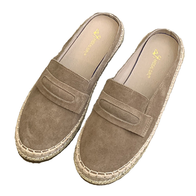 Prave kožne mule sa zatvorenim prstom, slip-on obuća s mekanim tabanom, ribarski stil, proljeće-ljeto 2025
