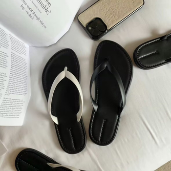 Ženske sandale od prave kože s Y-strapom, minimalistički casual za plažu