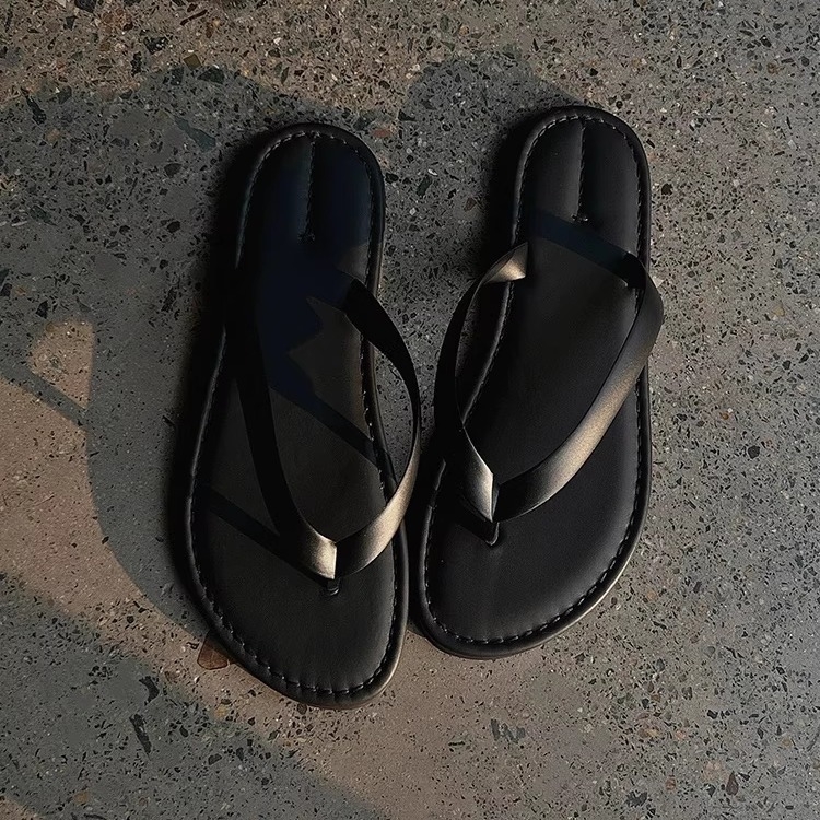 Ženske sandale od prave kože s Y-strapom, minimalistički casual za plažu