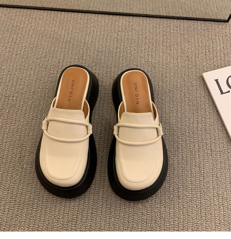 Zhike ženske slip-on cipele u japanskom retro stilu s debelim potplatom, gornjište od mikrovlakna, podstava od kože, svakodnevna obuća, proljeće–ljeto 2024