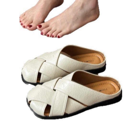 Női slip-on cipő puha marhabőrből, új 2026 tavasz–nyár kollekció, lapos kialakítás, hát nélküli