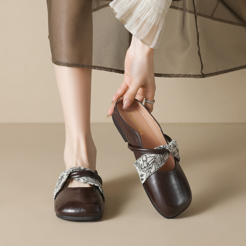 Weiwei Girl 993-7 Ženske cipele s kvadratnim vrhom, Slip-On, mekan potplat, zatvoren vrh, ljetna obuća
