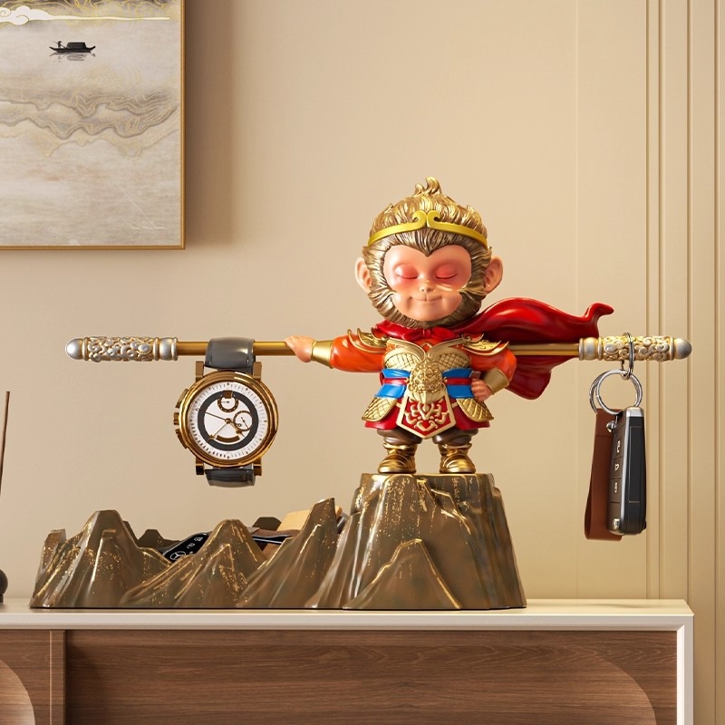Sun Wukong декоративна ключодържател и входна украса – резинова фигура за антре, поставка за обувки