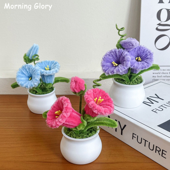 Изкуствено растение Morning Glory с усукващ се стебло, саксийно цвете за домашен декор