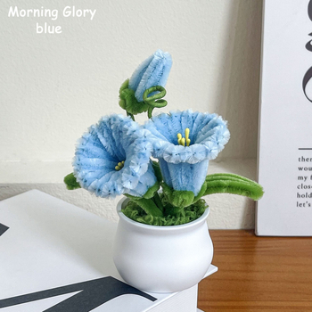 Изкуствено растение Morning Glory с усукващ се стебло, саксийно цвете за домашен декор