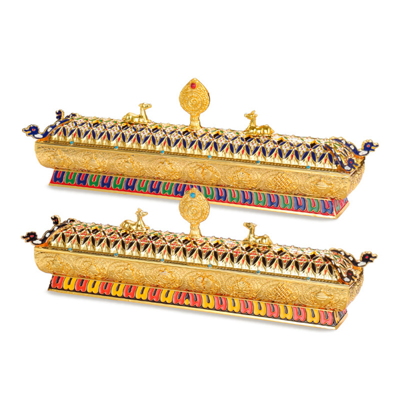 Tibetanski oslikani kadilni posuda za miris, kućna upotreba, motiv Jokhang Temple, zlatni kotačić i dvostruki jelen
