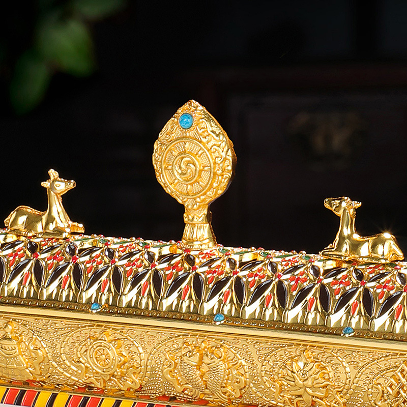 Tibetanski oslikani kadilni posuda za miris, kućna upotreba, motiv Jokhang Temple, zlatni kotačić i dvostruki jelen