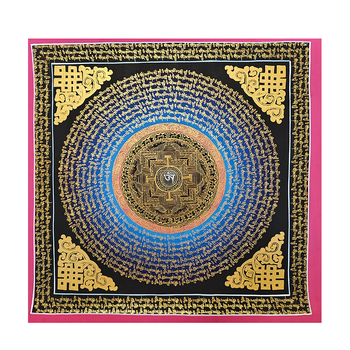 Nepalska ručno oslikana thangka mandala s mantrom od šest znakova, viseći dekorativni plakat, 55 cm, ručna izrada
