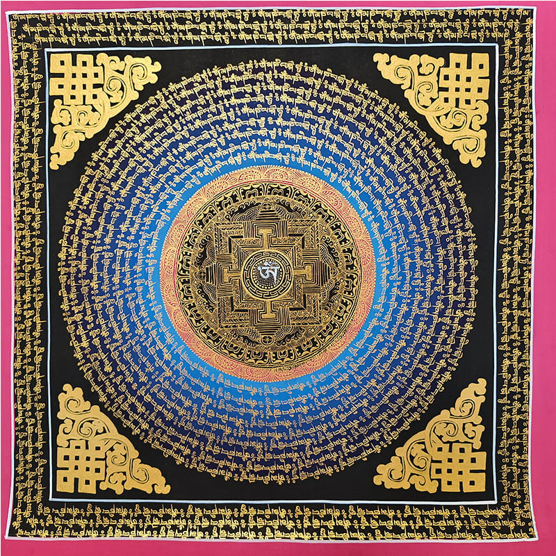 Nepalska ručno oslikana thangka mandala s mantrom od šest znakova, viseći dekorativni plakat, 55 cm, ručna izrada