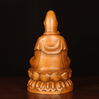 Статуя Guanyin от смола, в китайски стил, седяща на лотос, за домашен декор в хол, антре или офис