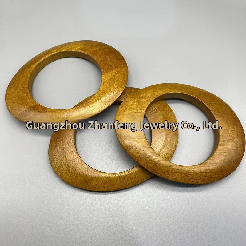 Fából készült táska fogantyú gyűrűvel, DIY szövött táskák kiegészítője, tömörfa fogantyú