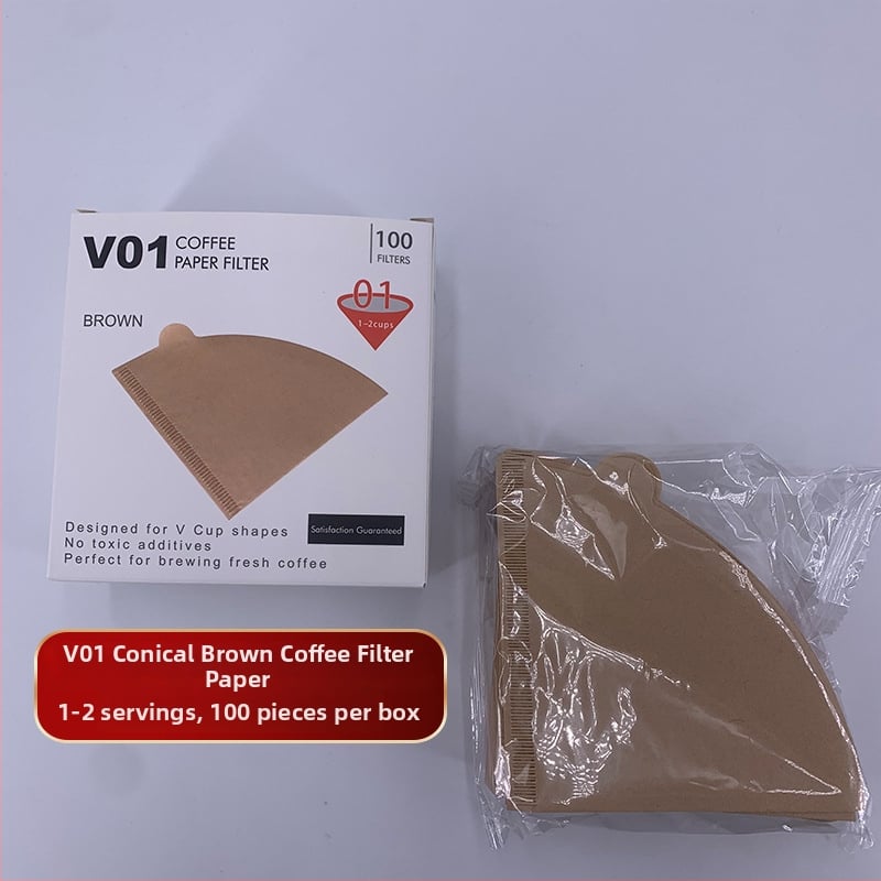 Конусовидни филтърни листа за кафе, 1-2 чаши, V60, 40 бр., дървесна целулоза, неутрален цвят, цветна кутия
