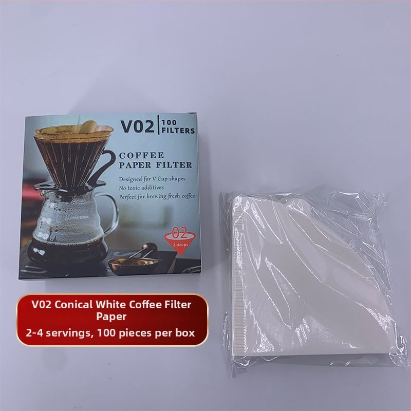 Конусовидни филтърни листа за кафе, 1-2 чаши, V60, 40 бр., дървесна целулоза, неутрален цвят, цветна кутия
