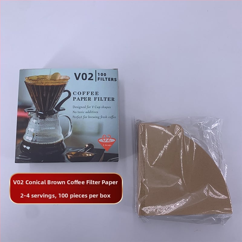 Конусовидни филтърни листа за кафе, 1-2 чаши, V60, 40 бр., дървесна целулоза, неутрален цвят, цветна кутия