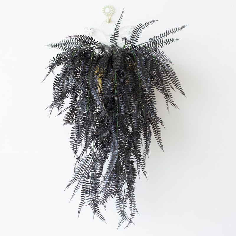 Изкуствено стенно висящо растение: Boston fern и увивна лоза, зелени листа