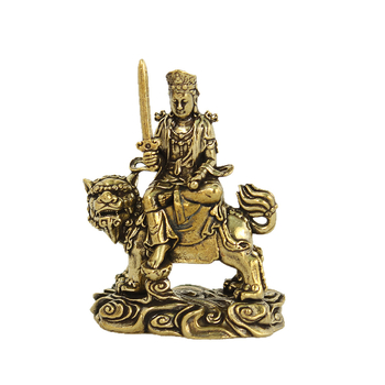 Нова латунна двойка Bodhisattva Manjushri и Samantabhadra — statue Буда за антрето, олтар в китайски стил