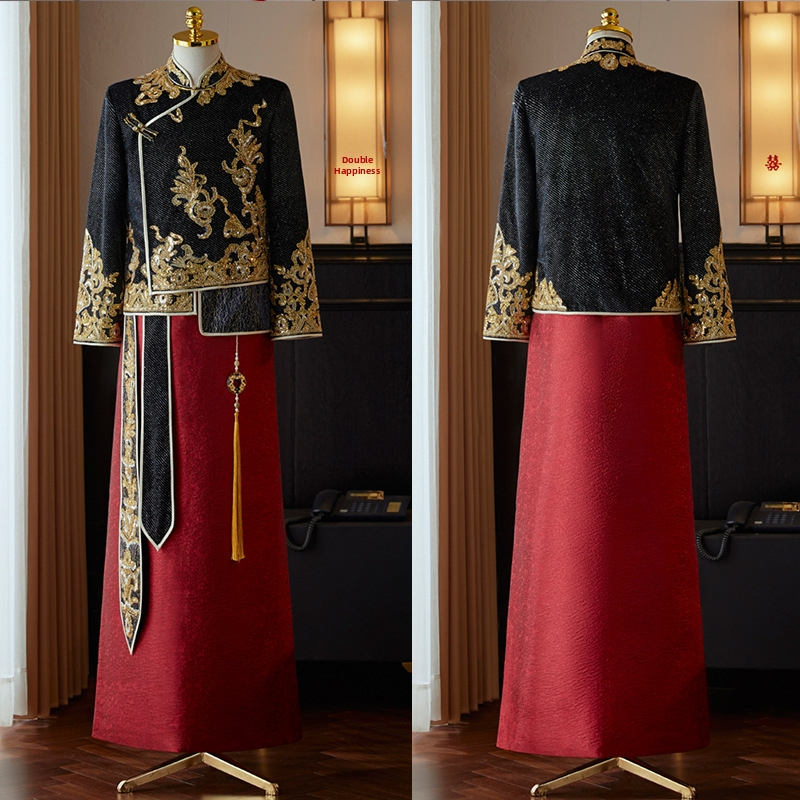 Xiuhe svadobné šaty pre pár, farba šampaň, jar 2025, plus-size, elegantný štíhly strih