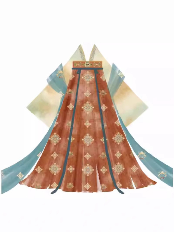 Hanfu set s izvezenim u stilu Tang dinastije, top dužine do prsa i suknja, svakodnevna upotreba, proljeće-ljeto