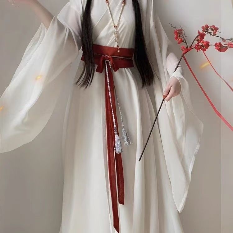 Hanfu set za žene — križani ovratnik, neobičan ogrtač, široki rukavi, kineski stilski drevni kostim