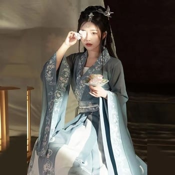Hanfu s širokim rukavima iz Južne i Sjeverne dinastije, odjeća za foto-studio, drevno nadahnuta vila haljina, dvodijelna Hanfu suknja