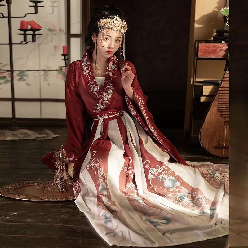 Hanfu s širokim rukavima iz Južne i Sjeverne dinastije, odjeća za foto-studio, drevno nadahnuta vila haljina, dvodijelna Hanfu suknja