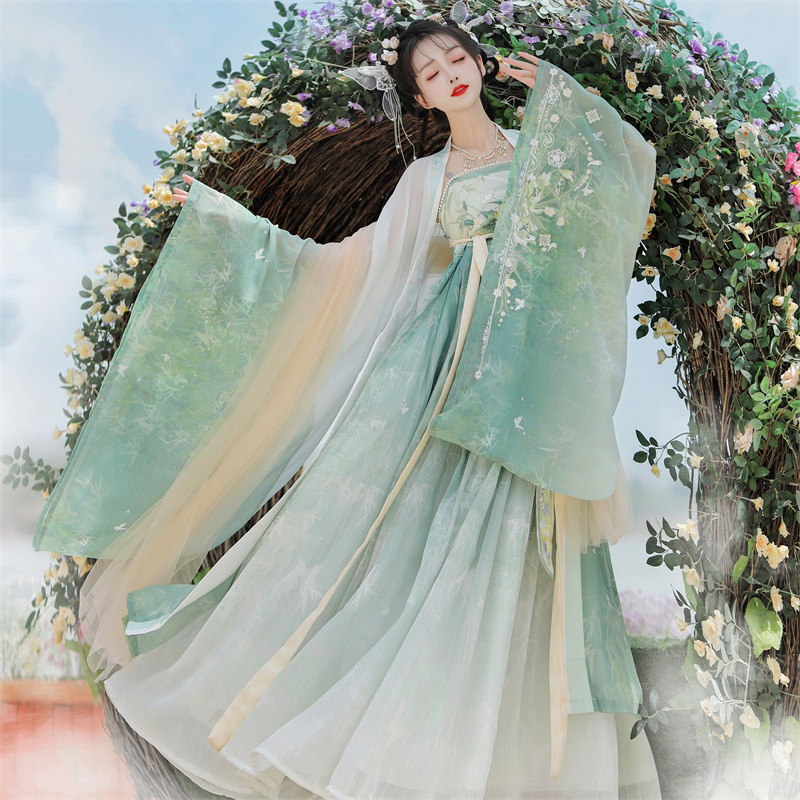 Ženski Hanfu dinastije Tang, ljeto, novi model Xiaoxiang Fantasy Night, Hezi suknja, kinesko nadahnuće, redizajniran dnevni komplet