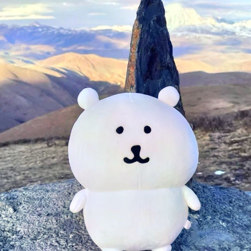 13 cm plišani medo privjesak za ključeve, Nagano – mini nasmiješena lutkica