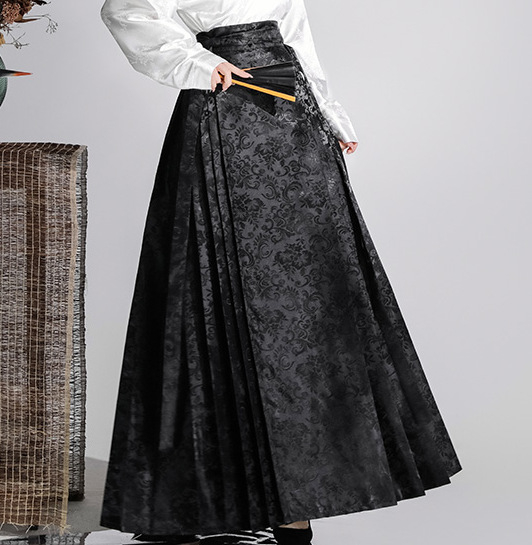 Hanfu top i suknja Horse-Face, novi kineski stil, proljeće 2025, vitak struk, elegantan dojam
