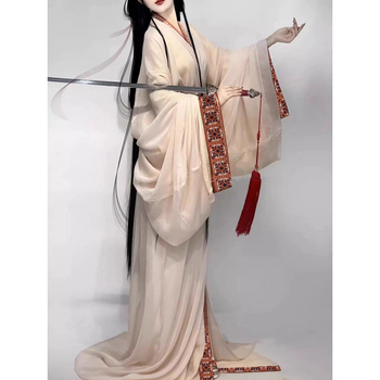 Ženski hanfu plesni komplet s dugim repom i ravnim rubom