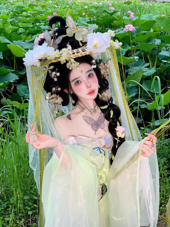 Ženska Hanfu suknja s raskošnim vezom, inspirirana dinastijama Sjeverne i Južne, motiv leptira, svakodnevni eterični stil