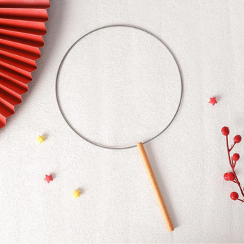 Ръчно плетен триизмерен кръгъл фен с железен каркас — DIY античен стил ханфу фен, полуготов комплект материали