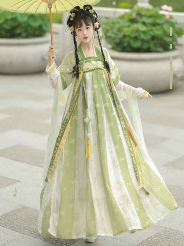 Izvezena Hanfu ruqun haljina za žene, svakodnevna za proljeće i jesen