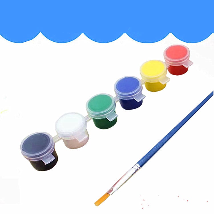 Soo Duo set od 6 akrilnih boja s četkicom za djecu DIY umjetnost