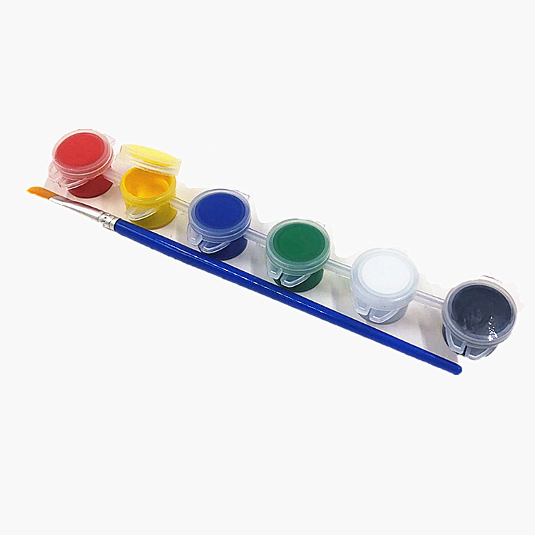 Soo Duo set od 6 akrilnih boja s četkicom za djecu DIY umjetnost