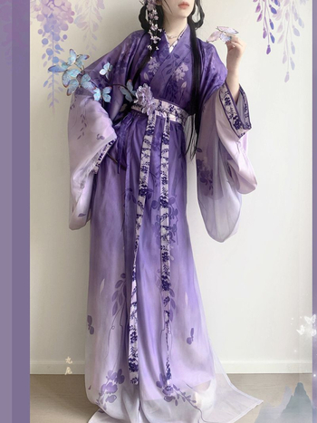 Ženski Hanfu cosplay kostim — haljina u stilu Država u ratu s produženim šlepom, križnim ovratnikom, restaurirani dizajn za svakodnevnu jesen/zimu
